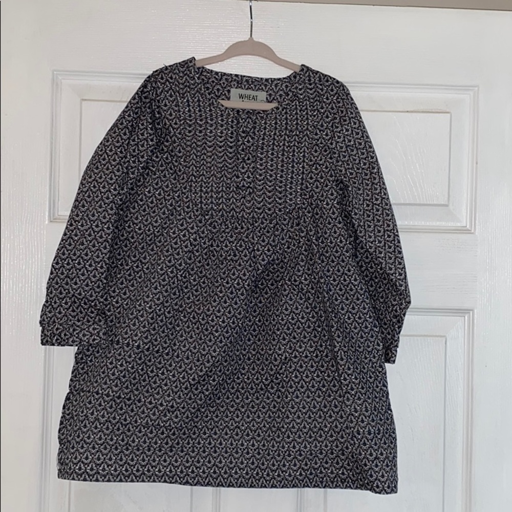 Wheat Yoke Pleats Dress